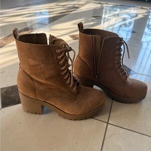 Brown Lace-Up Ankle Boots